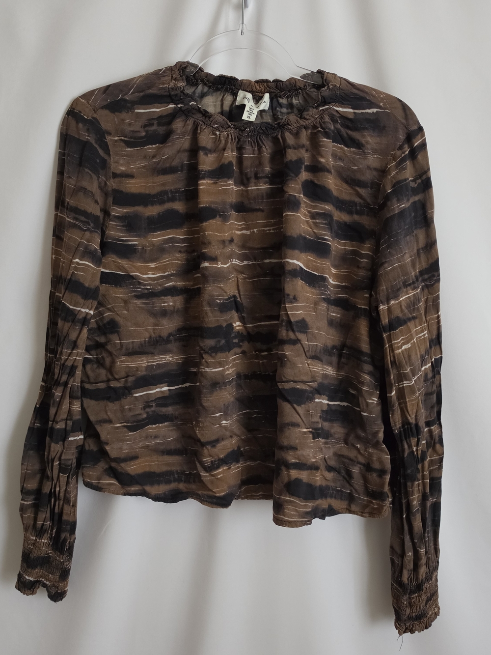 Cloth & Stone Women’s Brown Striped Long-Sleeve Blouse